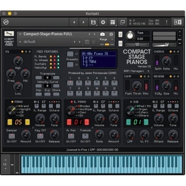 Compact Stage Pianos (yamaha Cp88) - Samples Kontakt